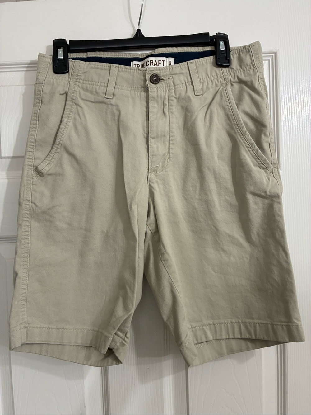 True Craft Men's Light Tan Flat Front Shorts